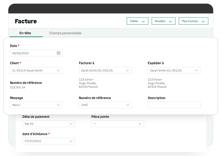 Sage Intacct Facture